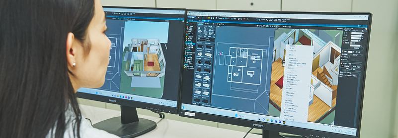 3Dマイホームデザイナーを使った間取り作成体験の様子